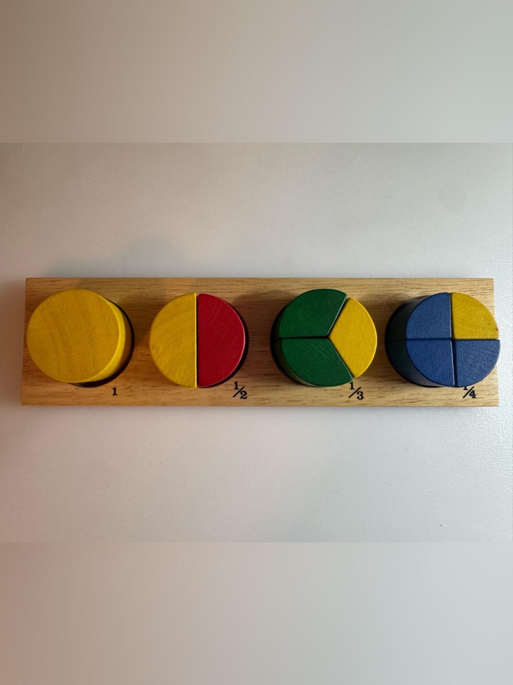IKEA Wooden Fraction Circles in Yellow, Red, Green, Blue